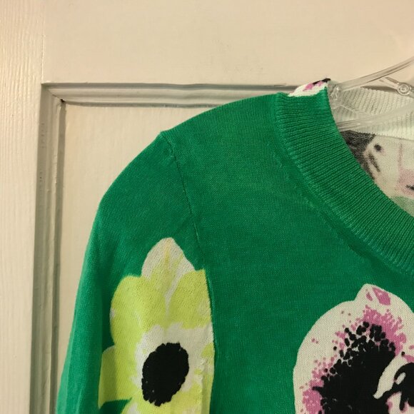 J.Crew Factory | Green Floral Punk Charley Sweater - Picture 3 of 9